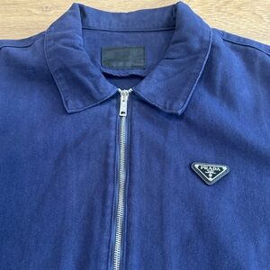 Prada ‘Cotton Velvet Blouson’ Jacket in Navy